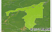 Physical Panoramic Map of Manicore, satellite outside