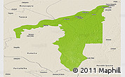 Physical Panoramic Map of Manicore, shaded relief outside