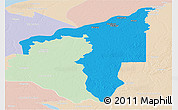 Political Panoramic Map of Manicore, lighten