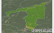 Satellite Panoramic Map of Manicore, semi-desaturated