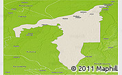 Shaded Relief Panoramic Map of Manicore, physical outside