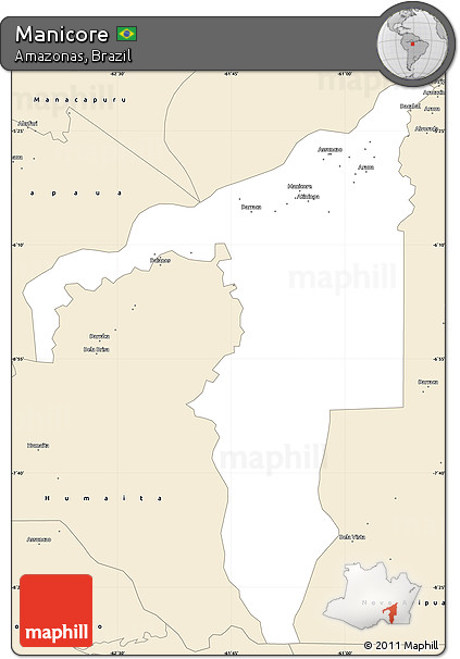 Classic Style Simple Map of Manicore