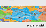 Political Shades Panoramic Map of Amazonas