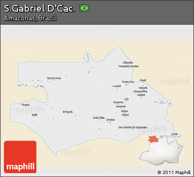Classic Style 3D Map of S.Gabriel D'Cac., single color outside