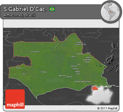 Satellite 3D Map of S.Gabriel D'Cac., darken, desaturated