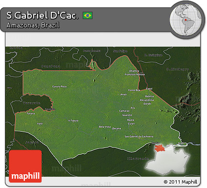 Satellite 3D Map of S.Gabriel D'Cac., darken