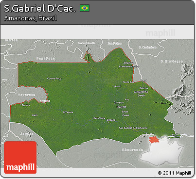 Satellite 3D Map of S.Gabriel D'Cac., lighten, semi-desaturated