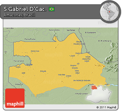 Savanna Style 3D Map of S.Gabriel D'Cac.