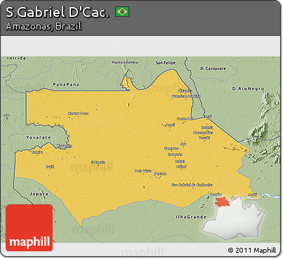 Savanna Style 3D Map of S.Gabriel D'Cac.