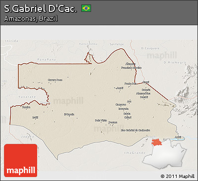 Shaded Relief 3D Map of S.Gabriel D'Cac., lighten