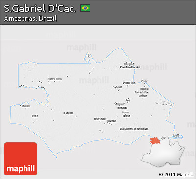 Silver Style 3D Map of S.Gabriel D'Cac., single color outside
