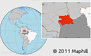 Gray Location Map of S.Gabriel D'Cac., highlighted country, highlighted parent region