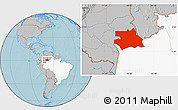 Gray Location Map of S.Gabriel D'Cac., highlighted country, hill shading