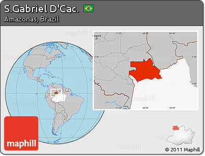 Gray Location Map of S.Gabriel D'Cac., highlighted parent region