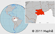 Gray Location Map of S.Gabriel D'Cac., highlighted parent region, hill shading