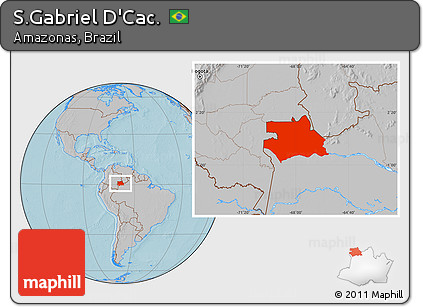 Gray Location Map of S.Gabriel D'Cac., hill shading