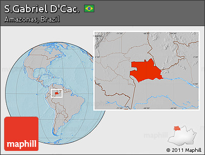 Gray Location Map of S.Gabriel D'Cac., hill shading