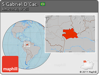 Gray Location Map of S.Gabriel D'Cac., hill shading