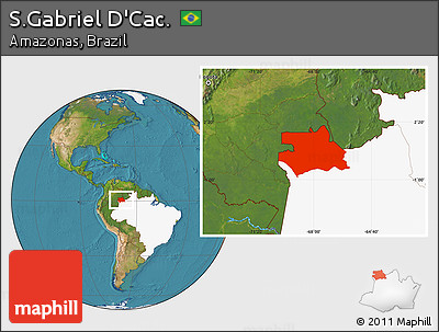 Satellite Location Map of S.Gabriel D'Cac., highlighted country