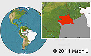 Satellite Location Map of S.Gabriel D'Cac., highlighted country, highlighted parent region