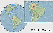 Savanna Style Location Map of S.Gabriel D'Cac., within the entire country, hill shading