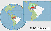 Savanna Style Location Map of S.Gabriel D'Cac., highlighted country, highlighted parent region, within the entire country