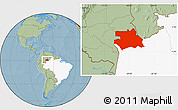 Savanna Style Location Map of S.Gabriel D'Cac., highlighted country, hill shading