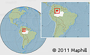 Savanna Style Location Map of S.Gabriel D'Cac., highlighted parent region, within the entire country, hill shading