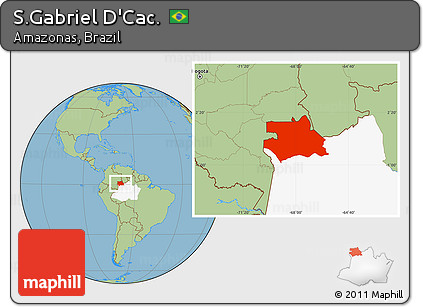 Savanna Style Location Map of S.Gabriel D'Cac., highlighted parent region