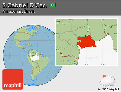 Savanna Style Location Map of S.Gabriel D'Cac., highlighted parent region