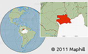 Savanna Style Location Map of S.Gabriel D'Cac., highlighted parent region, hill shading