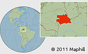 Savanna Style Location Map of S.Gabriel D'Cac., hill shading