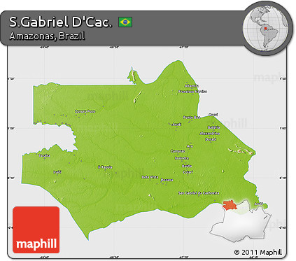 Physical Map of S.Gabriel D'Cac., single color outside