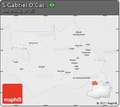 Silver Style Map of S.Gabriel D'Cac., single color outside