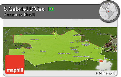 Physical Panoramic Map of S.Gabriel D'Cac., darken