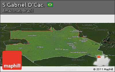 Satellite Panoramic Map of S.Gabriel D'Cac., darken