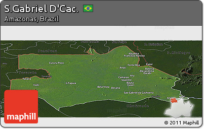 Satellite Panoramic Map of S.Gabriel D'Cac., darken