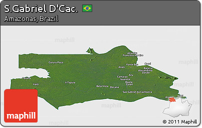 Satellite Panoramic Map of S.Gabriel D'Cac., single color outside