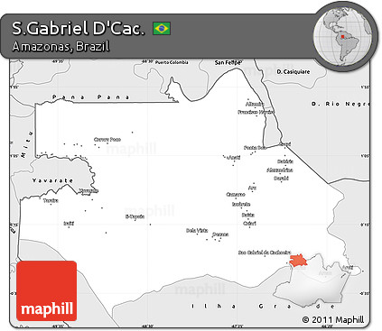 Silver Style Simple Map of S.Gabriel D'Cac.