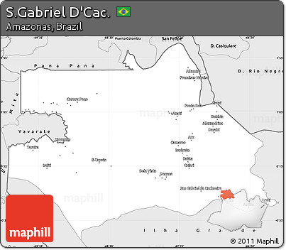 Silver Style Simple Map of S.Gabriel D'Cac.