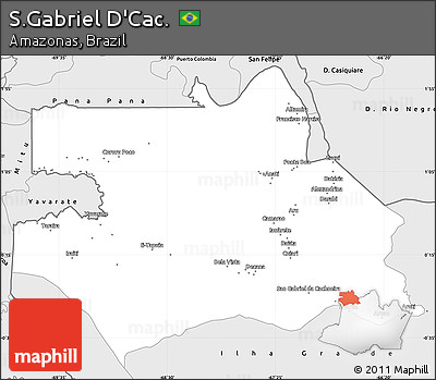 Silver Style Simple Map of S.Gabriel D'Cac.