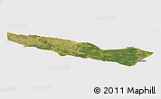 Satellite Panoramic Map of Caravelas, cropped outside