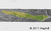 Satellite Panoramic Map of Caravelas, desaturated