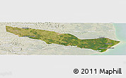 Satellite Panoramic Map of Caravelas, lighten