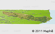 Satellite Panoramic Map of Caravelas, physical outside