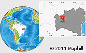 Physical Location Map of Cotegipe, highlighted country, highlighted parent region