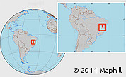 Gray Location Map of Dom Basilio, within the entire country