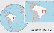 Gray Location Map of Dom Basilio, highlighted country, within the entire country
