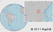Gray Location Map of Dom Basilio, hill shading