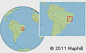 Savanna Style Location Map of Dom Basilio, within the entire country